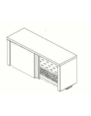Armadietto pensile-Ripiani asolati e scolapiatti-cm. 150x40x60h