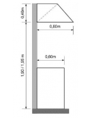 Cappa inox a parete cm. 216x80x40h