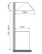 Cappa ecologica a parete cm. 336x95x40h