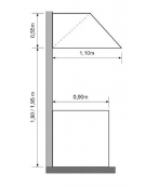 Cappa ecologica con carboni attivi a parete cm. 336x110x55h