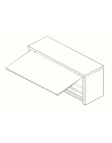 Armadietto pensile inox-Anta basculante a pistoni-cm. 100x40x60h