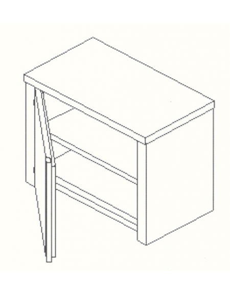 Armadietto pensile inox - Anta a battente - cm 60x40x60h