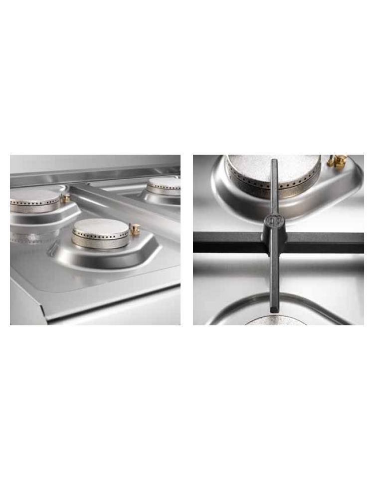 Cucina a gas 4 fuochi MEDIA POTENZA con forno a gas GN 2/1 - cm  80x71,4x85/90h 