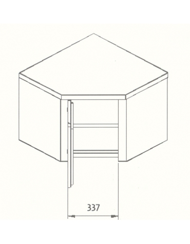 Armadietto pensile ad angolo - Dimensioni cm. 80x80x60h