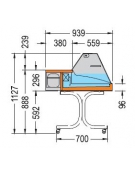 Vetrina fredda da banco vetri dritti da cm. 125