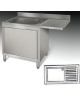 Lavello armadiato inox 1 vasca + gocciolatoio a sbalzo - anta a battente - cm 140x70x85/90h