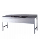Lavello inox 2 vasche + 2 gocciolatoi Dimensioni cm.220x70x85h