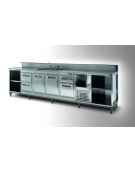 Banco bar refrigerato 3 sportelli motore interno da cm. 200