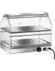 Vetrina riscaldata inox 2 piani vetri curvi da banco- con dispositivo di umidificazione - cm 50x35x40h