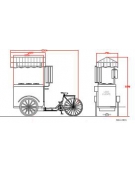 Carretto gelato sfuso con vetrina e bicicletta ad alimentazione