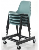 Sedia ignifuga in polipropilene per comunita' impilabile per meeting riunioni congressi - tubo diametro 18 mm cromato