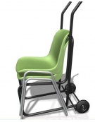 Sedia ignifuga in polipropilene per comunita' impilabile per meeting riunioni congressi - tubo diametro 18 mm cromato