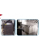 Tavolo refrigerato congelatore 4 porte con alzatina -18° -22°C in acciaio inox AISI 304 - CLASSE D - cm. 223x70x85h