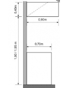 Cappa inox cubica a parete ECOLOGICA con motore cm. 160x90x40h