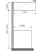 Cappa cubica con filtri a carboni attivi da parete cm.220x110x40