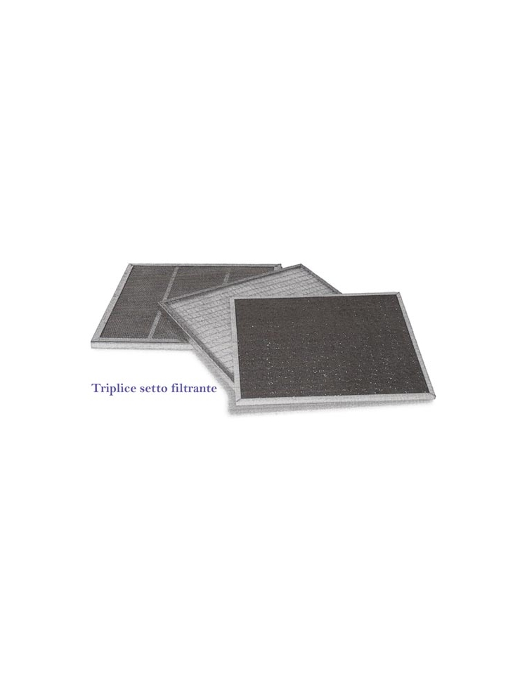 Cappa cubica con filtri a carboni attivi da parete cm.220x110x40 -  Profondità cm. 110 - Cappe cubiche professionali senza motore