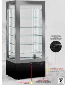 Vetrina verticale gelateria ventilata -15 -21 C cm 91x70x191h