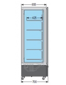 Vetrina verticale gelateria ventilata -15 -21 C cm 91x70x191h