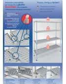 Scaffale con montanti in alluminio e 4 ripiani in polietilene per cella frigorifera o magazzino e cm 80x30x200h