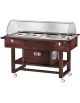 Carrello refrigerato in legno con cupola - 4 x GN1/1 - temp. +2°C / +10°C - Colore Wengè - cm 148x112x125h