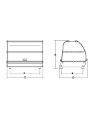 Vetrina da banco neutra con vetri curvi cm 55x40,5x42,5h