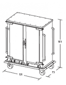 Armadio portateglie coibentato riscaldato- portata 26 Teglie 1/1 GN cm 131x73x151h