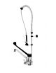 Gruppo doccia + miscelatore  monocomando con deviatore canna fusa e leva in plastica nera cm.30 - monoforo