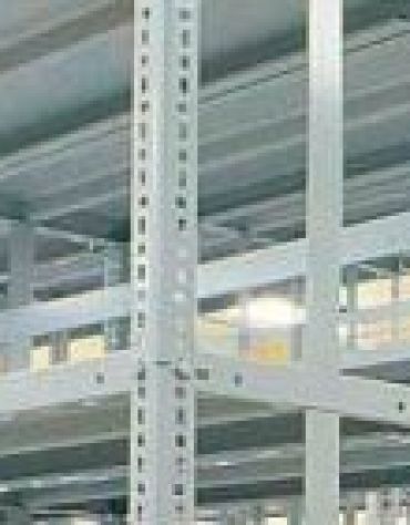 Scaffale metallico in acciaio verniciato RAL 7035 - 5 ripiani cm 100x50 - Montaggio a gancio-Dimensioni esterne cm 106,4x50x250h