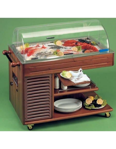 Carrello refrigerato per pesce cm 117x63,5x115h