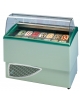 Vetrina gelato ventilata 7+7 gusti vaschette Lt 4,5 - Vetro curvo - cm 135x78x123h