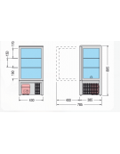 Vetrina refrigerata verticale per pasticceria Dimensioni: larghezza mm.430, profondità mm.385, altezza mm.885