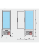 Vetrina refrigerata verticale Dimensioni: larghezza mm.675, profondità mm.695, altezza mm.1800.