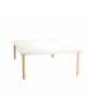 TAVOLO QUADRATO PIANO LATTE IN LEGNO - cm 128x128x53h - ADATTO A BAMBINI DA 3 A 6 ANNI - CONFORME AI CAM