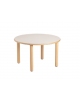 TAVOLO ROTONDO PIANO LATTE IN LEGNO DIAMETRO CM 90 - ALTEZZA CM 59H - ADATTO A BAMBINI DA 3 A 6 ANNI - CONFORME AI CAM