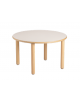 TAVOLO ROTONDO PIANO LATTE IN LEGNO DIAMETRO CM 128 - ALTEZZA CM 59 - ADATTO A BAMBINI SOPRA I 6 ANNI - CONFORME AI CAM