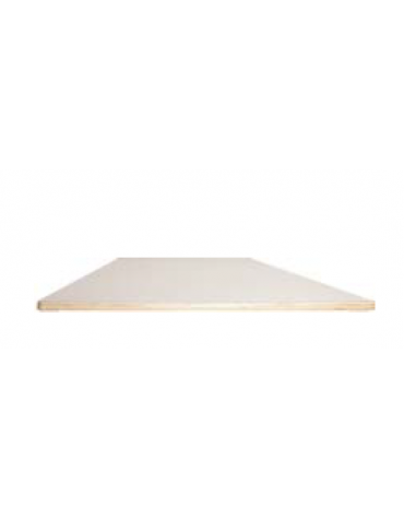 PIANO TAVOLO TRAPEZIO LATTE IN LEGNO CM 128x64x2,6xh - CONFORME AI CAM