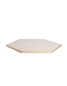 PIANO TAVOLO ESAGONO LATTE IN LEGNO CM 128x111x2,6h - CONFORME AI CAM