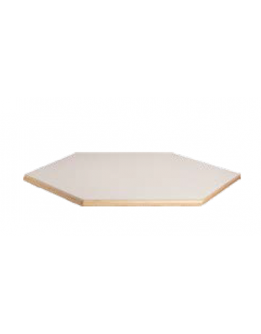 PIANO TAVOLO ESAGONO LATTE IN LEGNO CM 128x111x2,6h - CONFORME AI CAM
