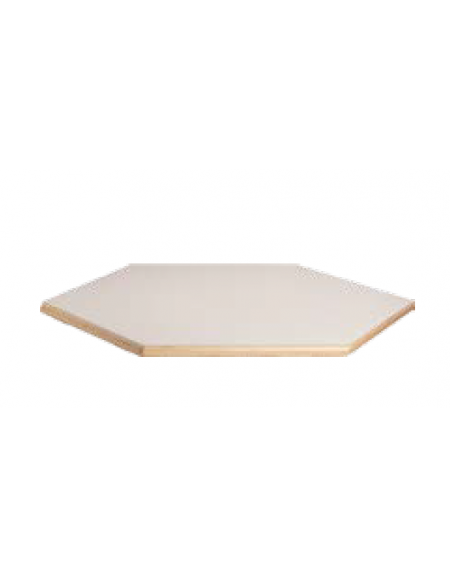 PIANO TAVOLO ESAGONO LATTE IN LEGNO CM 128x111x2,6h - CONFORME AI CAM
