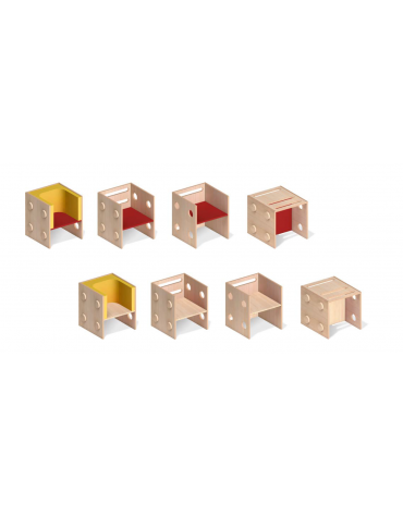 PLURIPIU' SEGGIOLINA CM 36x31,4x31,4h - Seduta cm 16/21h - CONFORME AI CAM