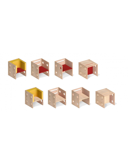 PLURIPIU' SEGGIOLINA CM 36x31,4x31,4h - Seduta cm 16/21h - CONFORME AI CAM