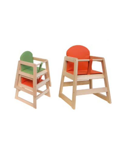 Safetots - Seggiolone Impilabile In Legno Massello Per Bambini 6-36 Mesi, Nero