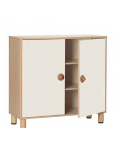 MOBILE CONTENITORE IN LEGNO AD ANTE COLORATE - cm 105x41x100h - CONFORME AI CAM