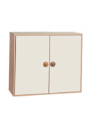 MOBILE CONTENITORE IN LEGNO A 2ANTE DA SOVRAPPORRE COLOR LATTE CREMA - CM 105x41x90h - CONFORME AI CAM