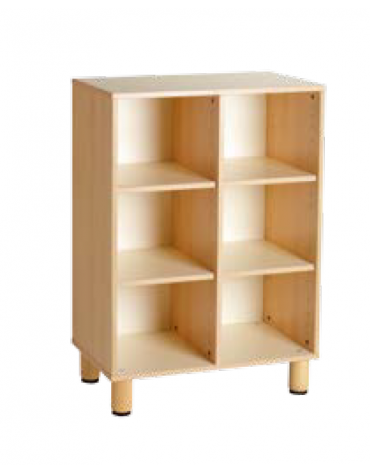 MOBILE CONTENITORE 6 CASELLE IN LEGNO - CM 71x41x100h - CONFORME AI CAM