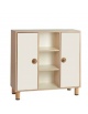 CONTENITORE MOBILE IN LEGNO A 2 ANTE LATERALI COLORATE ED 1 VANO GIORNO CENTRALE CON 2 RIPIANI cm 105X41X100H