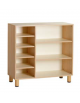 MOBILE CONTENITORE IN LEGNO CON 5 CASELLE E 2 RIPIANI - cm 105x41x100h - CONFORME AI CAM