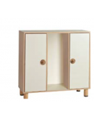 CONTENITORE MOBILE IN LEGNO A 2 ANTE LATERALI COLORATE E 1 VANO GIORNO CENTRALE SENZA RIPIANI cm 105X41X100H