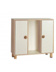 CONTENITORE MOBILE IN LEGNO A 2 ANTE LATERALI COLORATE ED 1 VANO GIORNO CENTRALE SENZA RIPIANI cm 105X41X100H
