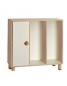 MOBILE CONTENITORE  IN LEGNO 1 ANTA COLORATA E 2 VANI GIORNO SENZA RIPIANI - CM 105x41x100h - CONFORME AI CAM